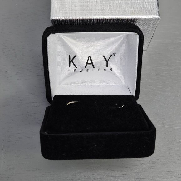 Kay Jewelers Black Velvet Jewelry Box With Silver Gift Box - Picture 1 of 6